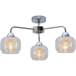 Candellux Ray lampa podsufitowa 3x40W chrom/przezroczysty 33-67081