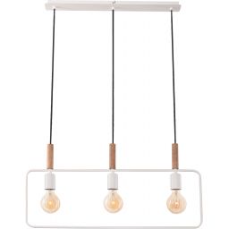 Candellux Frame lampa wisząca 3x60W biała/drewno 33-73532