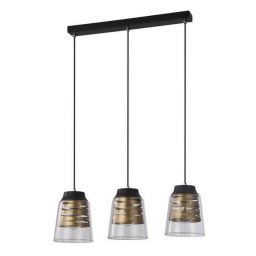 Candellux Fresno lampa wisząca 3x60W czarna/złota/przezroczysta 33-78094