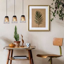 Candellux Fresno lampa wisząca 3x60W czarna/złota/przezroczysta 33-78094