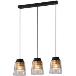Candellux Fresno lampa wisząca 3x60W czarna/złota/przezroczysta 33-78094