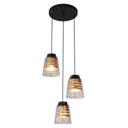 Candellux Fresno lampa wisząca 3x60W czarna/złota/przezroczysta 33-78988