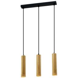 Candellux Tubo lampa wisząca 3x25W czarna/drewniana 33-79138