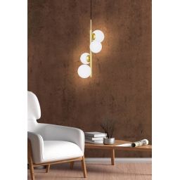 Candellux Cordel lampa wisząca 4x20W mosiądz/biały 34-01559