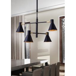 Candellux Less lampa podsufitowa 4x40W czarny/złoty 34-72689