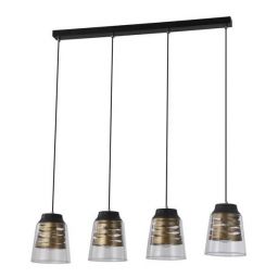 Candellux Fresno lampa wisząca 4x60W czarna/złota/przezroczysta 34-78124