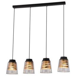 Candellux Fresno lampa wisząca 4x60W czarna/złota/przezroczysta 34-78124