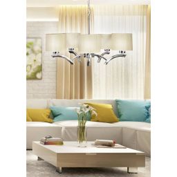 Candellux Draga lampa wisząca 5x60W kremowa/chrom 35-04222