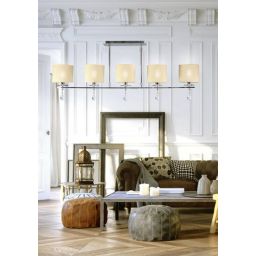 Candellux Estera lampa podsufitowa 5x40W kremowa/chrom 35-11527