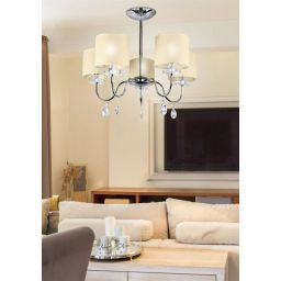 Candellux Estera lampa podsufitowa 5x40W kremowa/chrom 35-11671