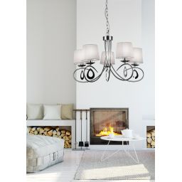 Candellux Arnika lampa wisząca 5x40W chrom/biały 35-21687