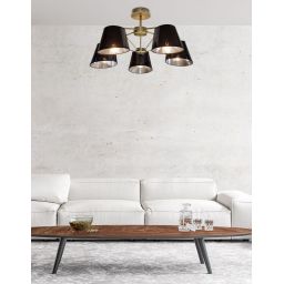 Candellux Cortez lampa podsufitowa 5x40W czarna/patyna 35-54999