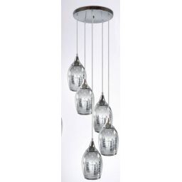Candellux Marina lampa wisząca 5x60W chrom/szkło 35-60198