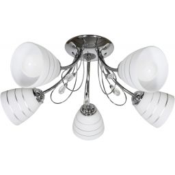 Candellux Simpli lampa podsufitowa 5x40W chrom/biała 35-63854