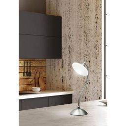 Candellux Elisa lampa biurkowa 1x40W biały/satyna/nikiel 41-06045