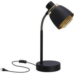 Candellux Aleksandria lampa stołowa 1x40W czarny/złoty 41-13774