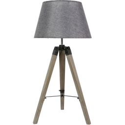 Candellux Lugano lampa stołowa 1x60W drewno/szary 41-31150