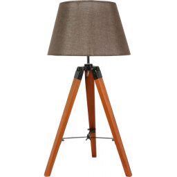 Candellux Lugano lampa stołowa 1x60W drewno/brązowy 41-31211