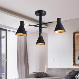 Candellux Less lampa podsufitowa 3x40W czarny/złoty 33-70975