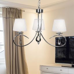 Candellux Arnika lampa wisząca 3x40W chrom/biały 33-21663