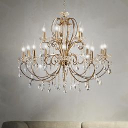 Candellux Aurora lampa wisząca 15x40W złoty 30-99801