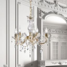 Candellux Maria Teresa lampa wisząca 5x40W złoty 35-94646