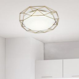 Candellux Sven plafon 1x24W biały/złoty 98-66312