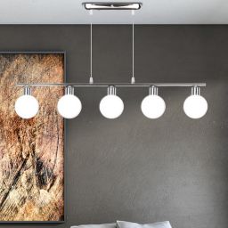 Candellux Oden lampa wisząca 5x40W chrom/biała 35-03270