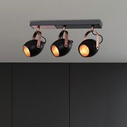 Candellux Anica lampa podsufitowa 3x40W czarno/miedziana 93-82589