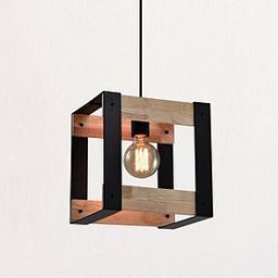 Candellux Varna lampa wisząca 1x40W czarno/drewniana 31-78513