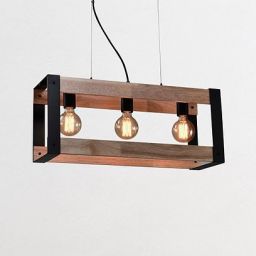Candellux Varna lampa wisząca 3x40W czarno/drewniana 33-79077
