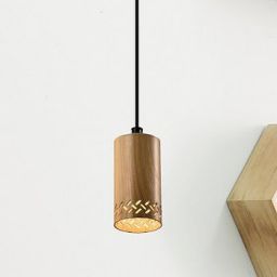 Candellux Tubo lampa wisząca 1x25W drewniana/czarna 31-78568
