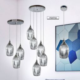Candellux Marina lampa wisząca 1x60W chrom/szkło 31-60174