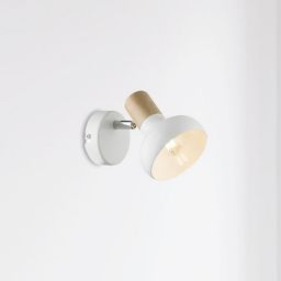 Candellux Puerto kinkiet 1x40W biały/drewno 91-62796
