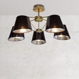 Candellux Cortez lampa podsufitowa 5x40W czarna/patyna 35-54999