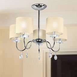 Candellux Estera lampa podsufitowa 5x40W kremowa/chrom 35-11671