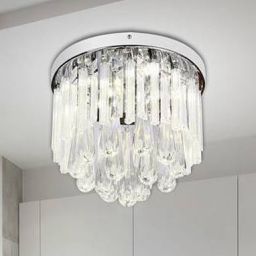 Candellux Atella lampa podsufitowa 12W LED chrom/kryształ 98-44778