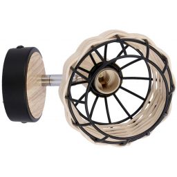 Candellux Tajga kinkiet 1x40W czarny/drewno 91-12197