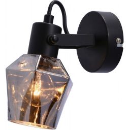 Candellux Randi kinkiet 1x15W czarny/przydymiony 91-13347