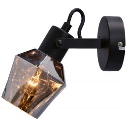 Candellux Randi kinkiet 1x15W czarny/przydymiony 91-13347