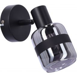 Candellux Yuki kinkiet 1x15W czarny mat/przydymiony 91-13415