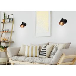 Candellux Neria kinkiet 1x40W czarny/złoty 91-81384