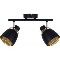 Candellux Aleksandria lampa podsufitowa 2x40W czarny/złoty 92-13743