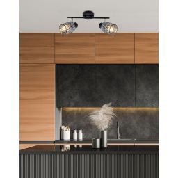 Candellux Bill lampa podsufitowa 2x40 W czarna 92-27382