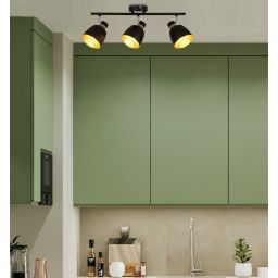 Candellux Aleksandria lampa podsufitowa 3x40W czarny/złoty 93-13767