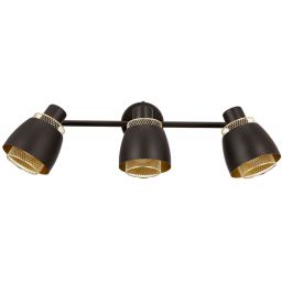 Candellux Aleksandria lampa podsufitowa 3x40W czarny/złoty 93-13767