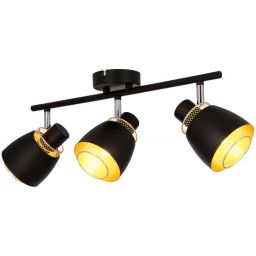 Candellux Aleksandria lampa podsufitowa 3x40W czarny/złoty 93-13767