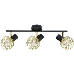 Candellux Acrobat lampa podsufitowa 3x40W czarny/złoty 93-66640