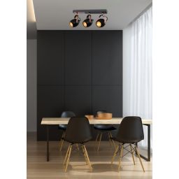 Candellux Anica lampa podsufitowa 3x40W czarno/miedziana 93-82589