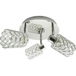 Candellux York lampa podsufitowa 3x40W chrom/kryształ 98-00125